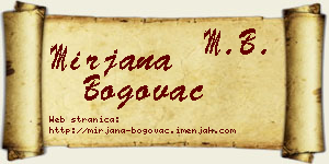 Mirjana Bogovac vizit kartica